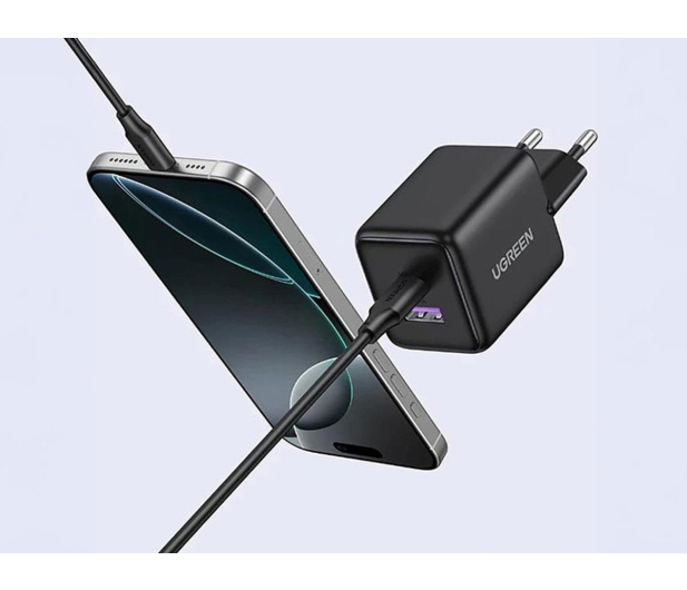 UGREEN Ładowarka sieciowa X516 USB + USB-C GaN 30W czarna - 1513563 - zdjęcie 2